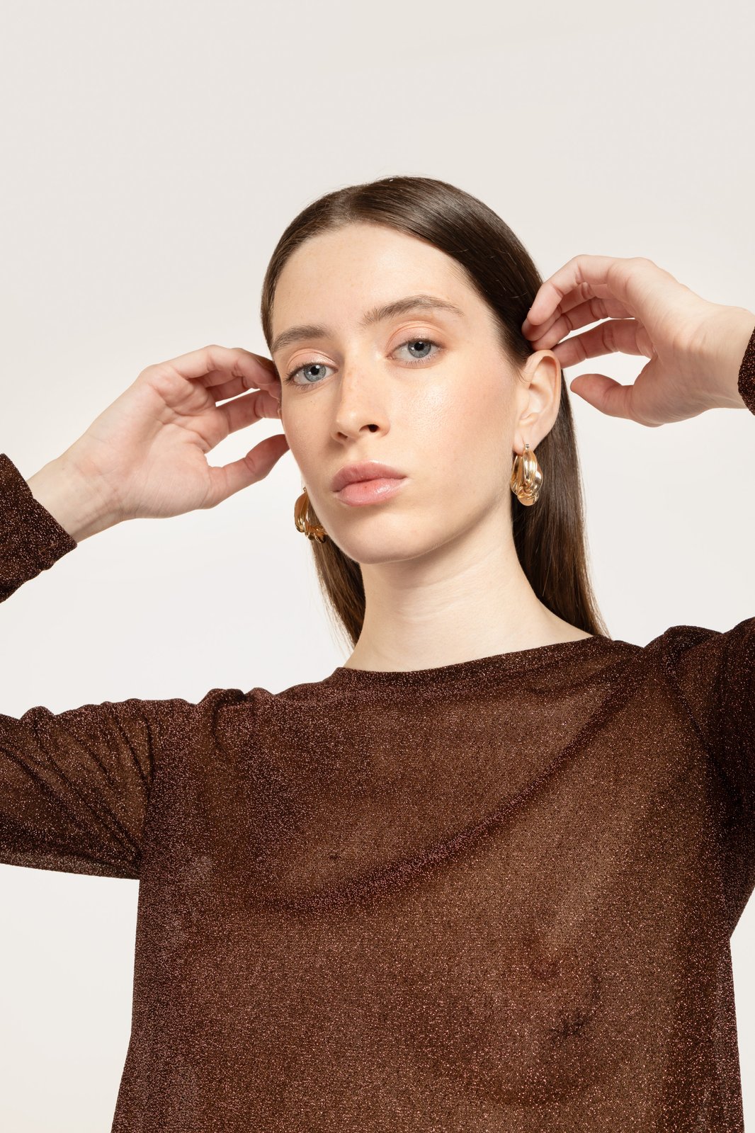 MAGLIA MADAGASCAR LUREX BROWN €132 - 50%
