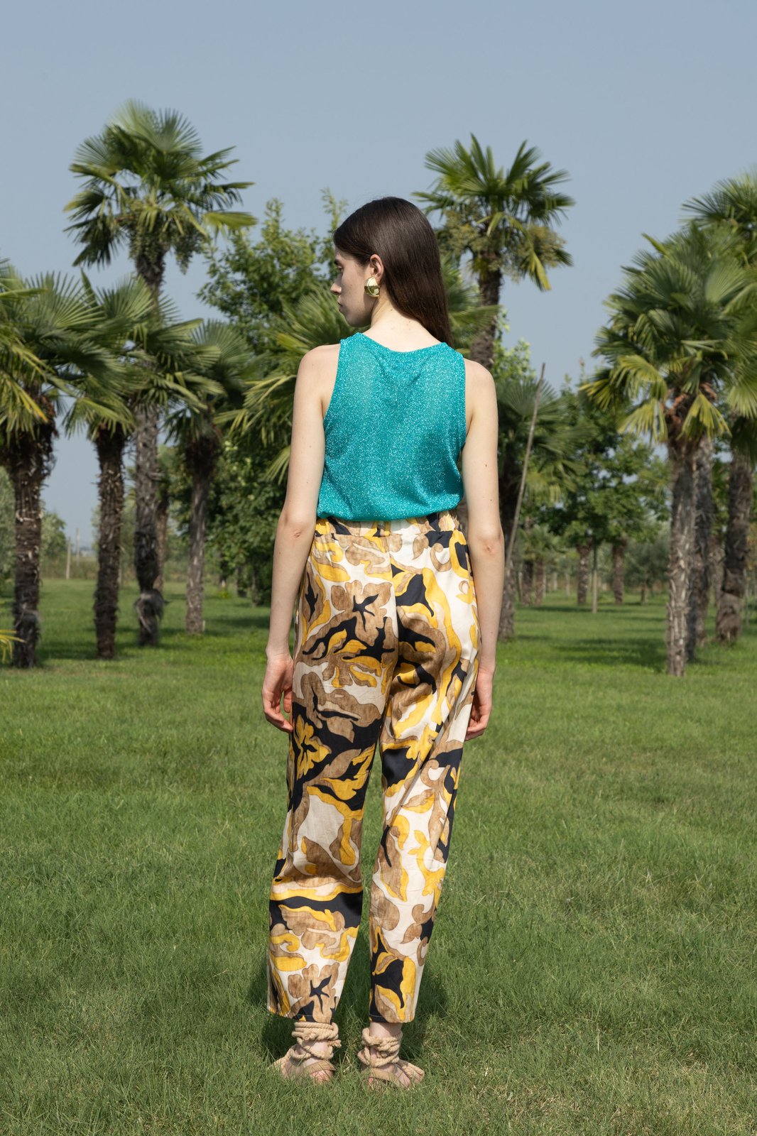 PERU YELLOW FLORENTINE TROUSERS