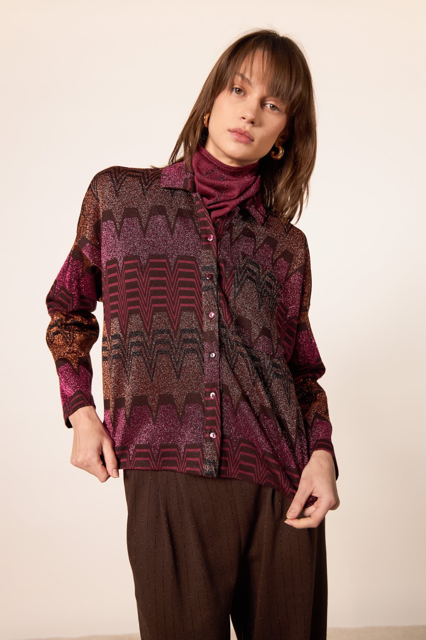 CAMICIA MISSISSIPPI TRAPEZIO MULTI FUCSIA
