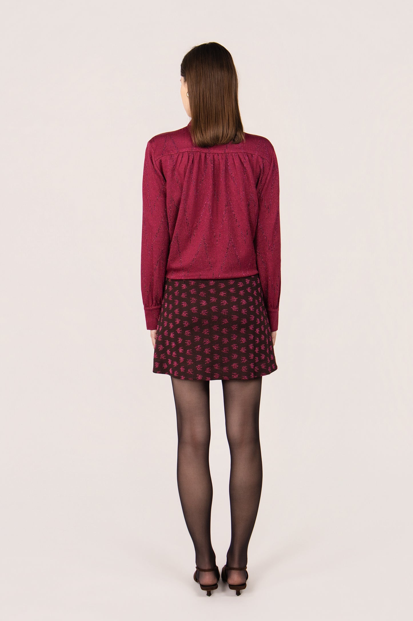FUCHSIA SWALLOWS GENEVA SKIRT