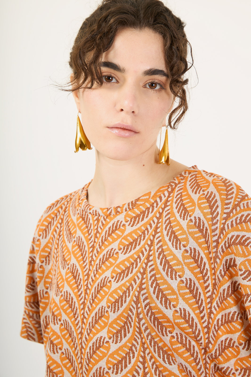 TOP MARGOT LEAF ARANCIO