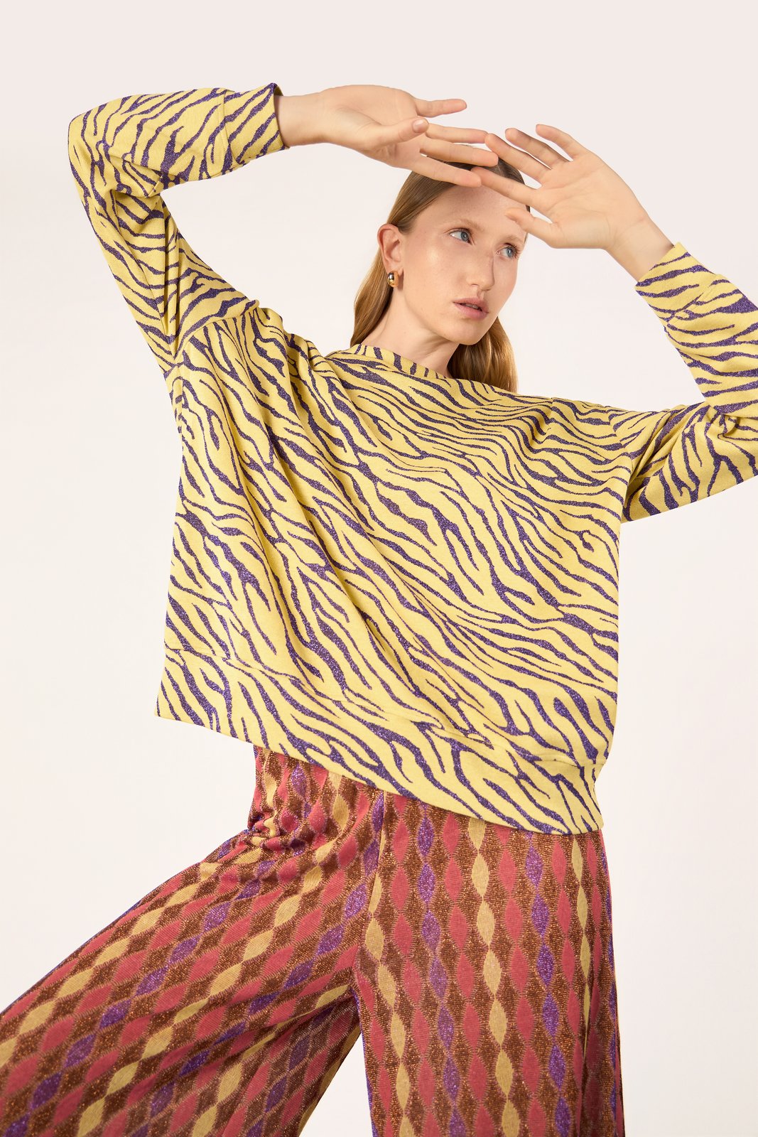 MAGLIA MELODIE ZEBRA GIALLO
