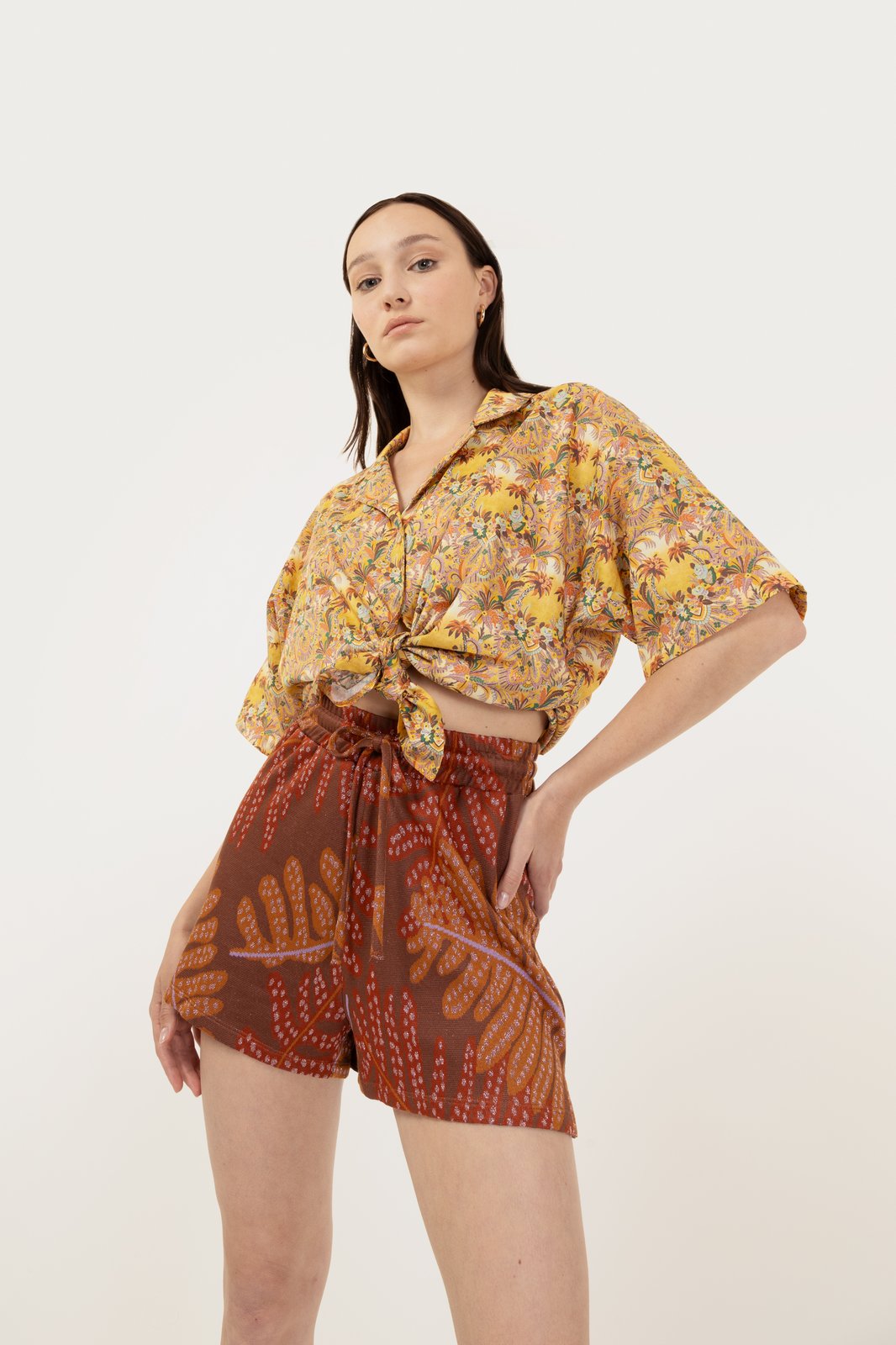 SHORTS SYRACUSE MONSTERA WALNUT