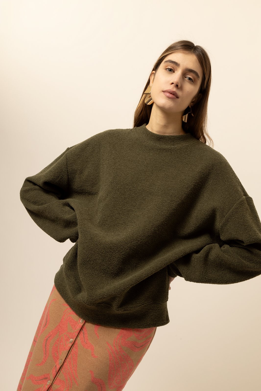 MAGLIA MELODIE ORIANA MILITARE €186 -50%