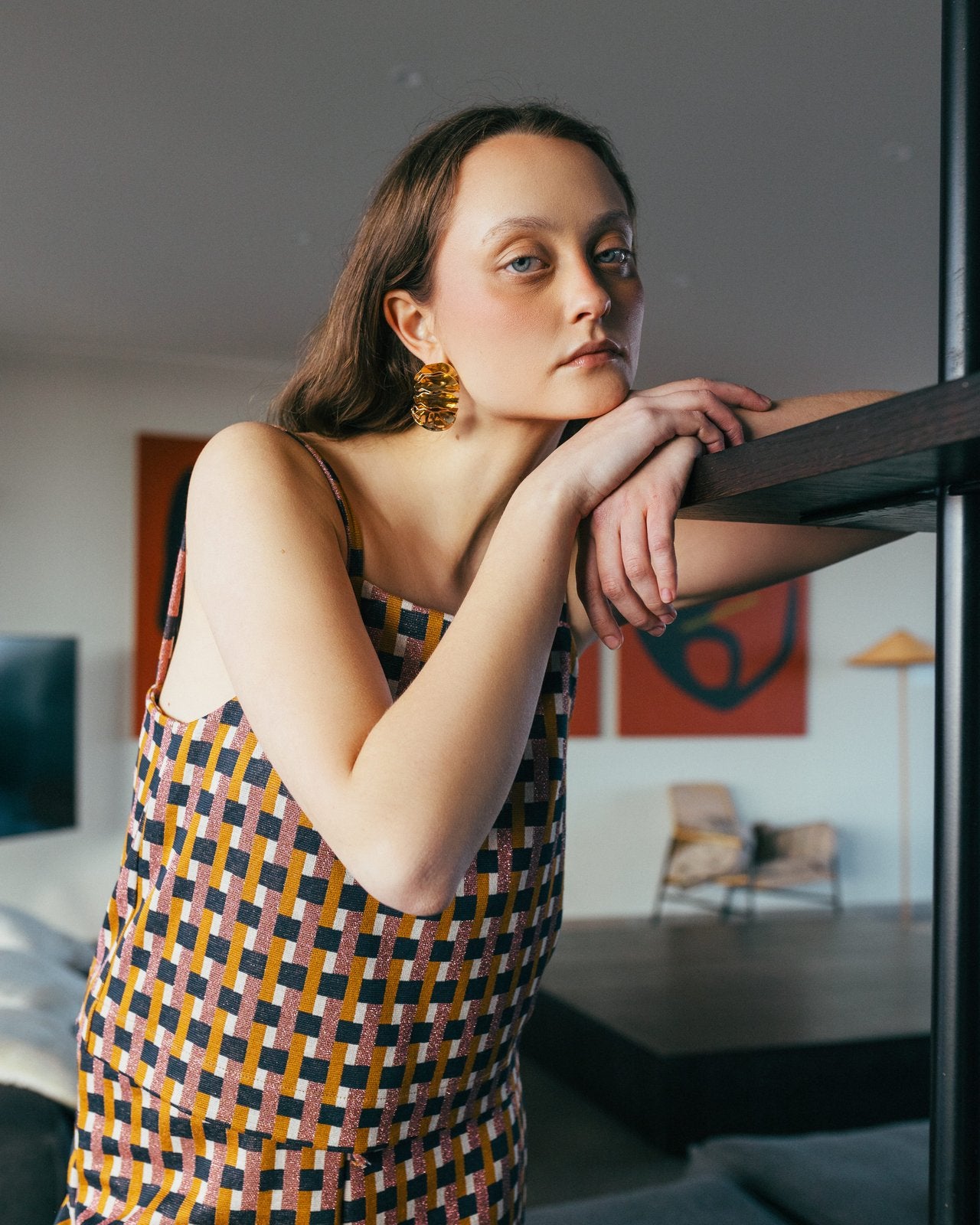 TOP MANILA GEOMETRIC ROSA