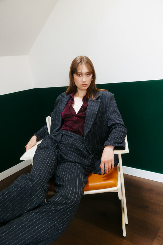 CLARISSA PINSTRIPE ANTHRACITE JACKET