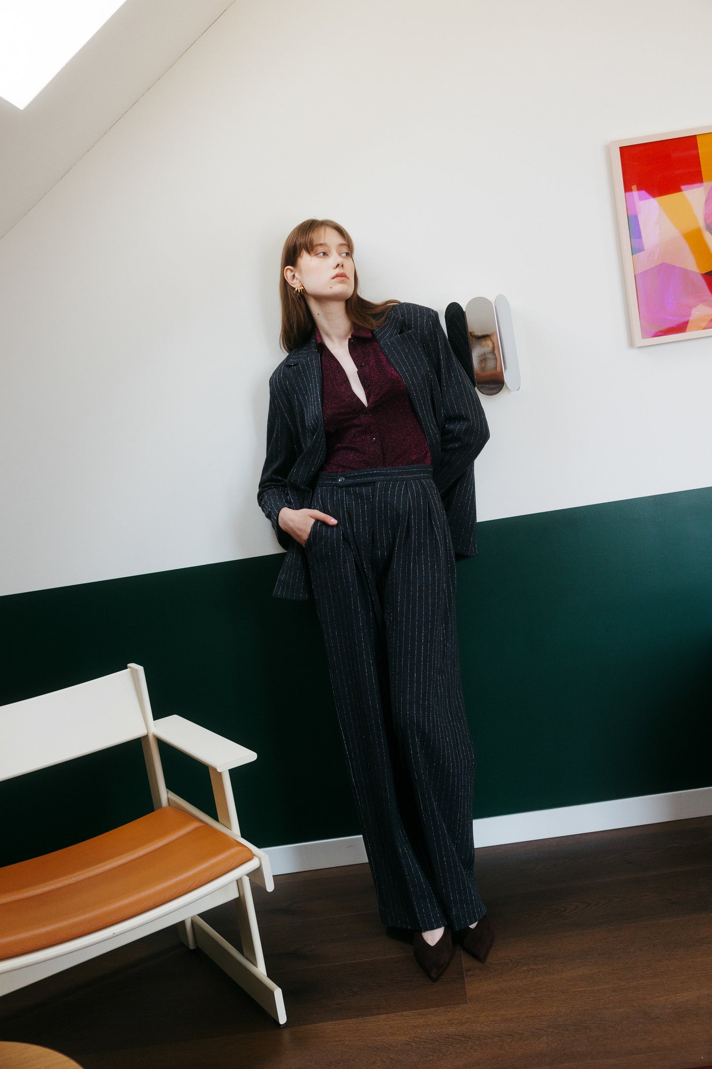 PANTALONE PAMPLONA GESSATO ANTRACITE