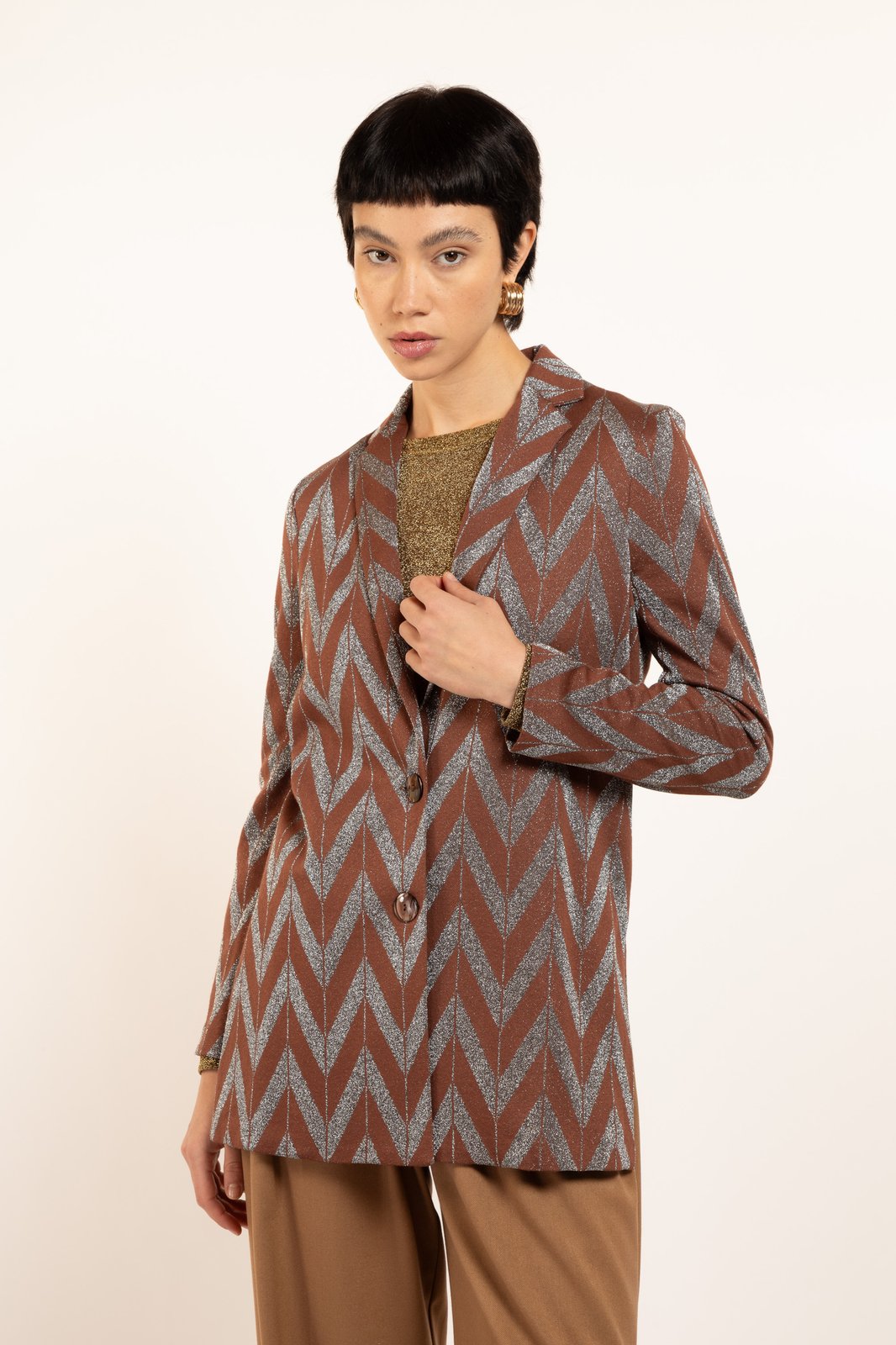 GIACCA CARAIBI ZIG ZAG NOCE €234 - 50%