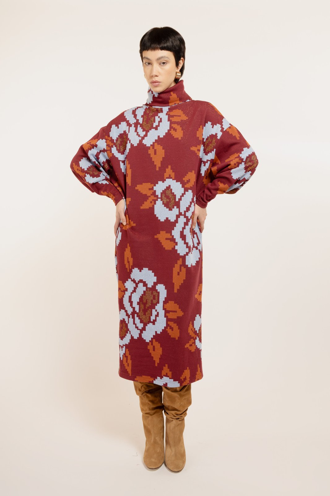 ABITO AVIGNON MAXI ROSA VINO €186 - 50%