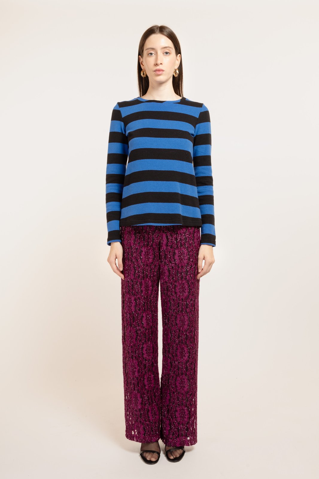 MAGLIA MADAGASCAR STRIPES NERO/BLUETTE €105 - 50%