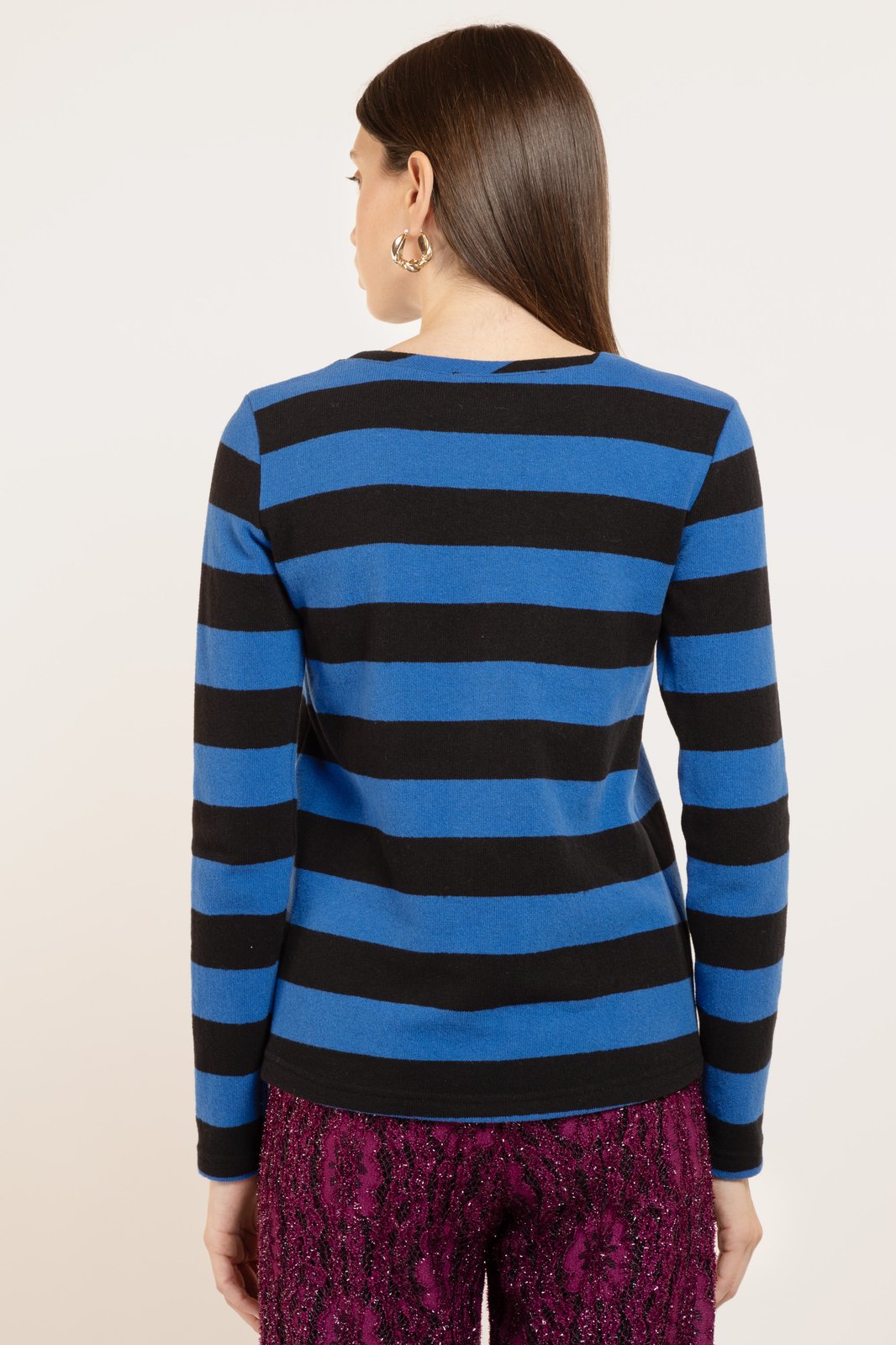 MAGLIA MADAGASCAR STRIPES NERO/BLUETTE €105 - 50%