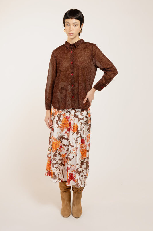 CAMICIA MYKONOS LUREX BROWN €137 - 50%