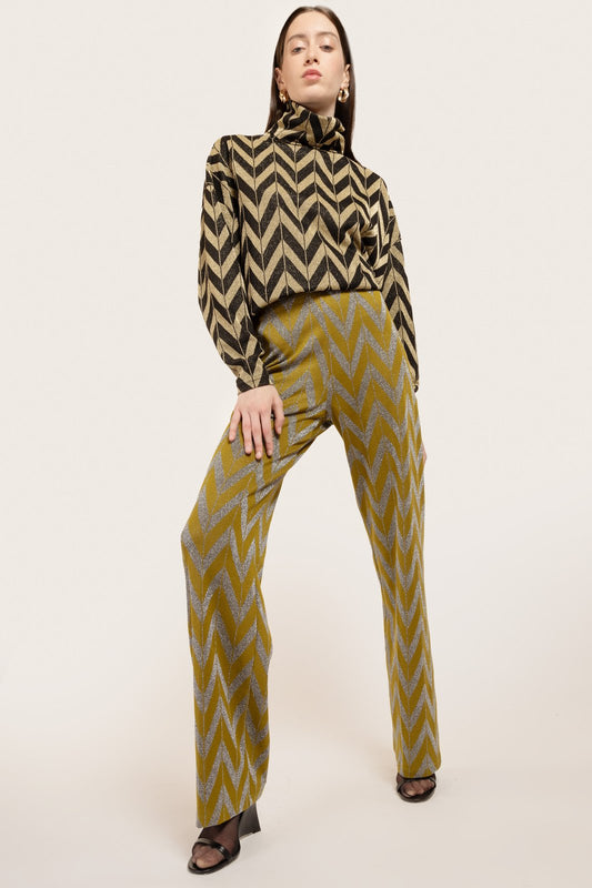 PANTALONE POLINESIA ZIG ZAG FOGLIA €151 - 50%