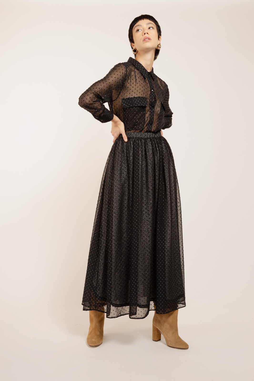 GONNA GLADYS PLUMETY NERO €175 - 50%