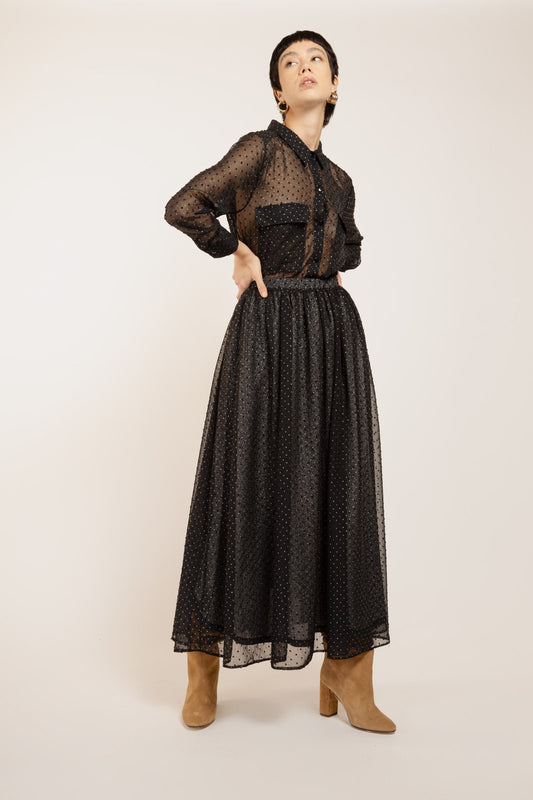 GONNA GLADYS PLUMETY NERO €175 - 50%