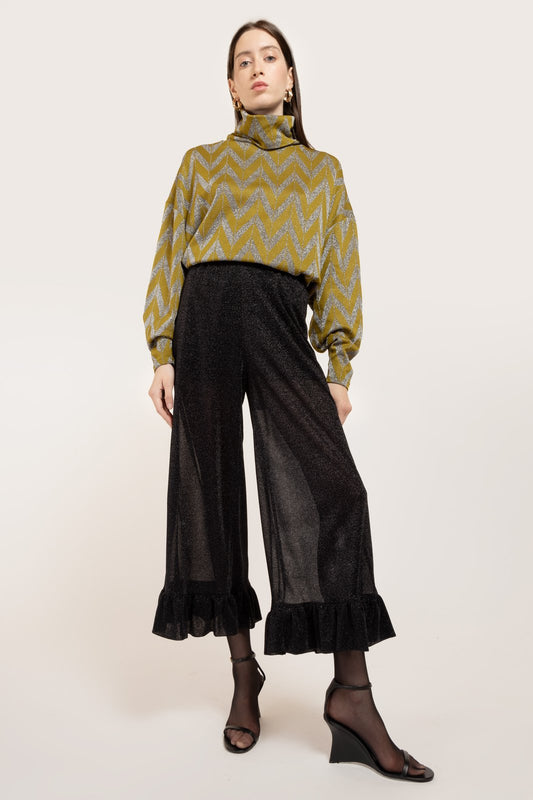 PANTALONE PETRA LUREX NERO €140 - 50%