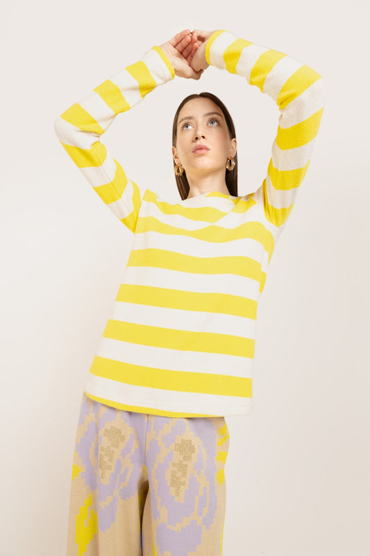 MAGLIA MADAGASCAR STRIPES GIALLO/PANNA €105 - 50%