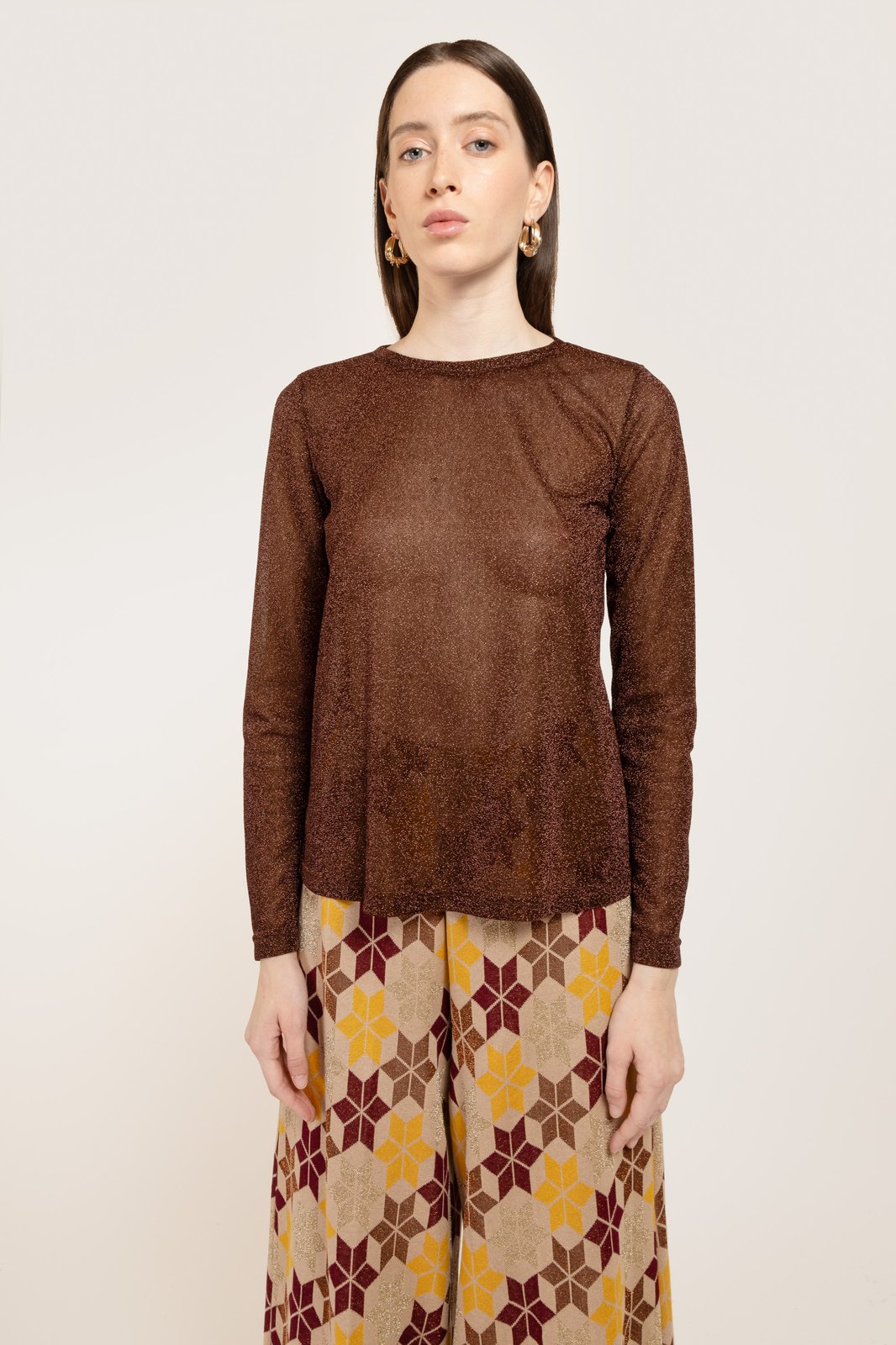MAGLIA MADAGASCAR LUREX BROWN €132 - 50%