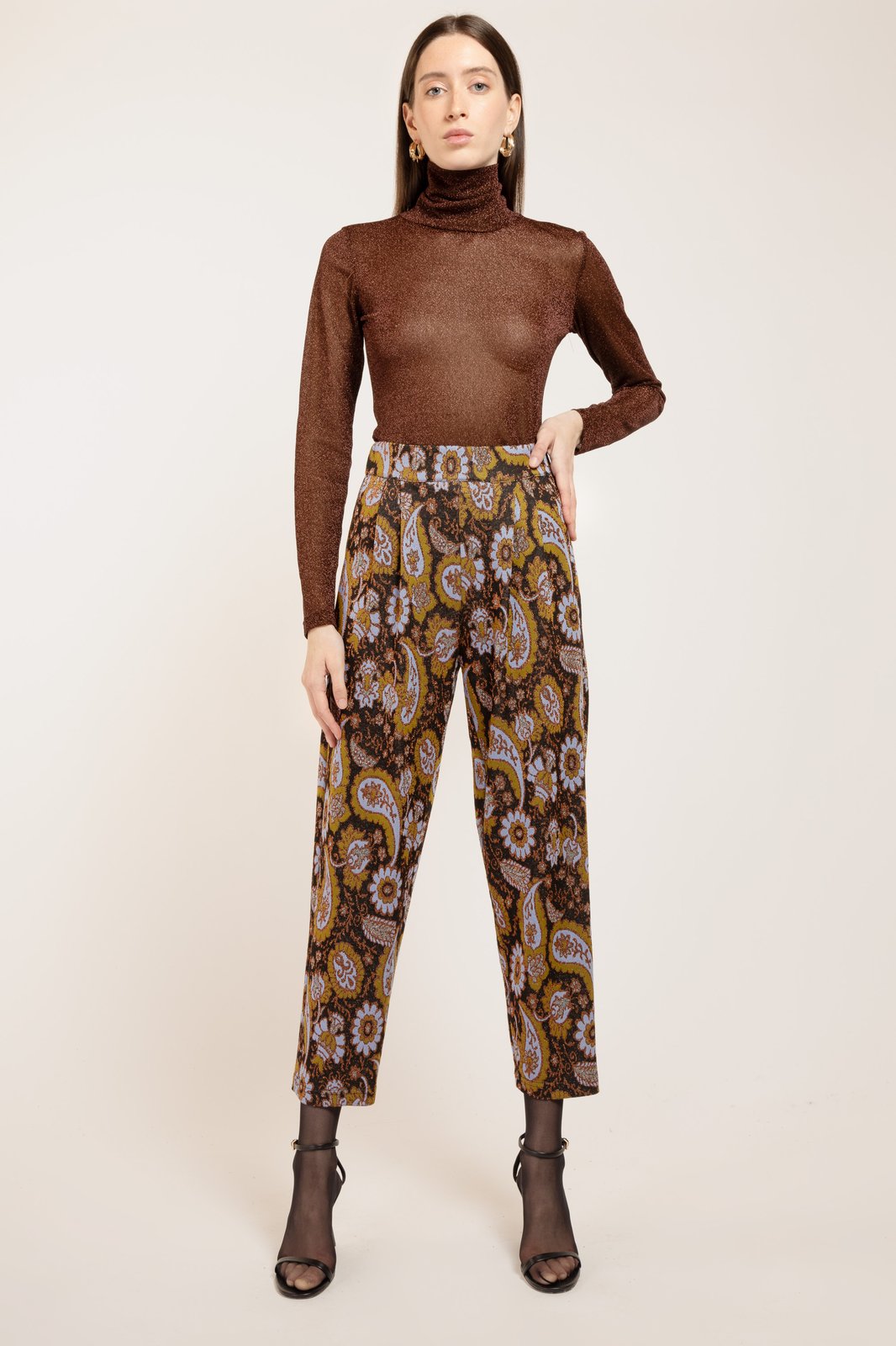 PANTALONE PANDORA CACHEMIRE NERO €151 - 50%