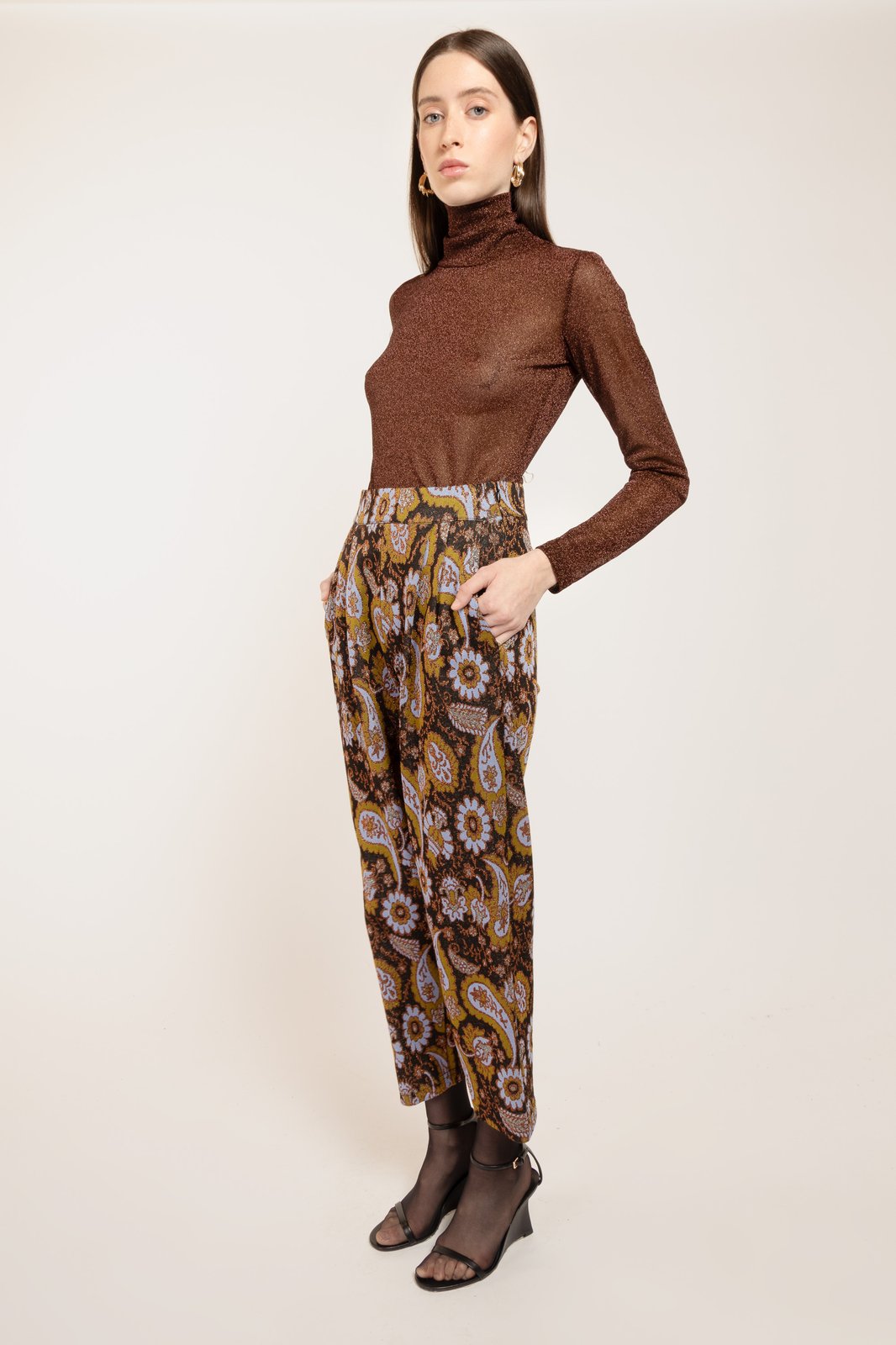 PANTALONE PANDORA CACHEMIRE NERO €151 - 50%