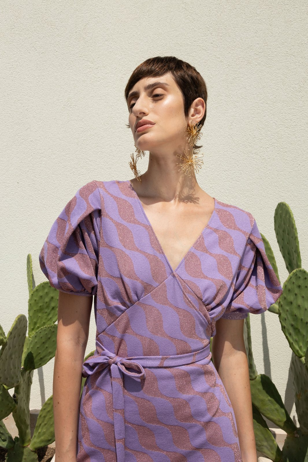 ATESSA WAVE WISTERIA DRESS