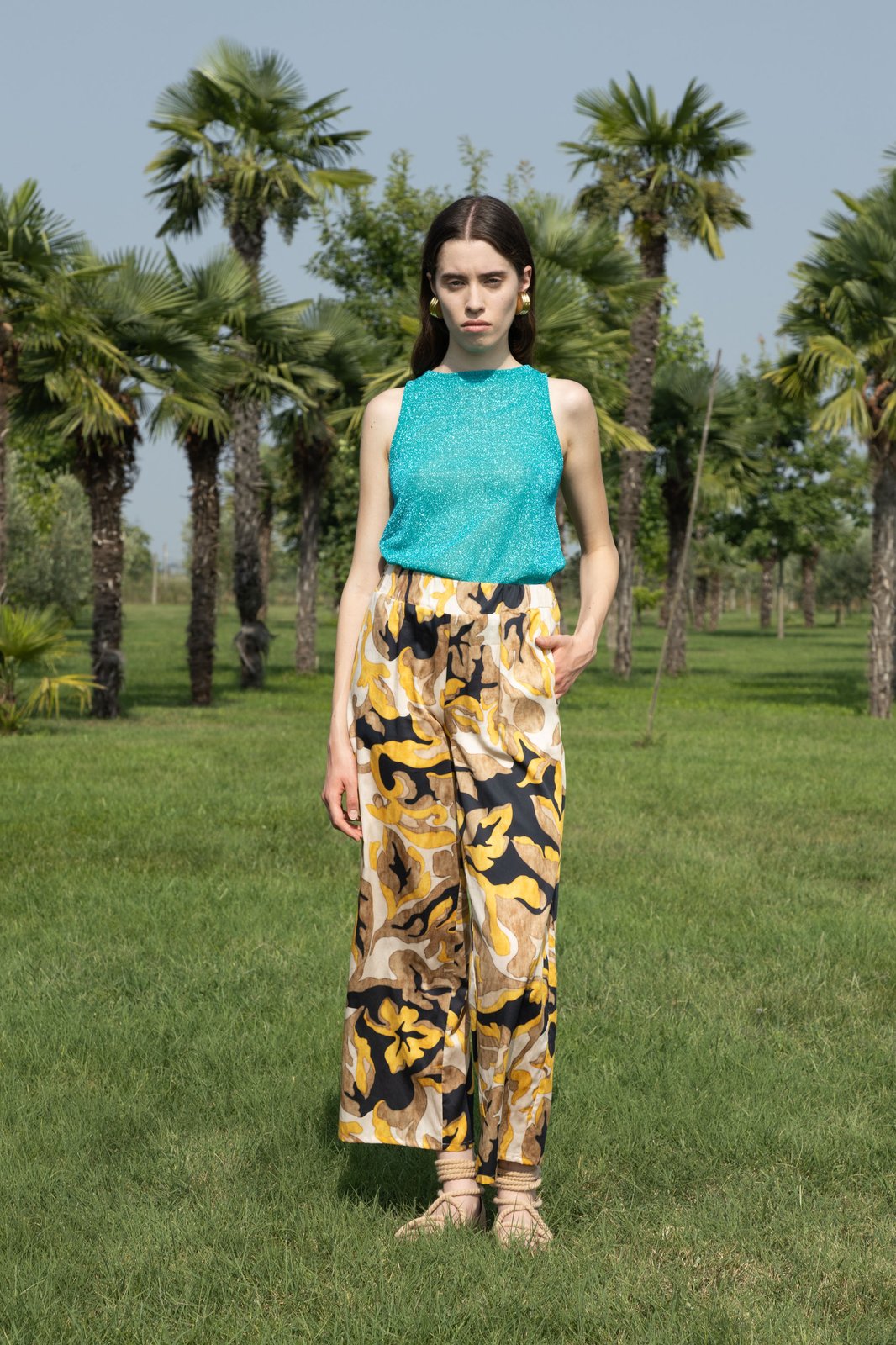 PERU YELLOW FLORENTINE TROUSERS