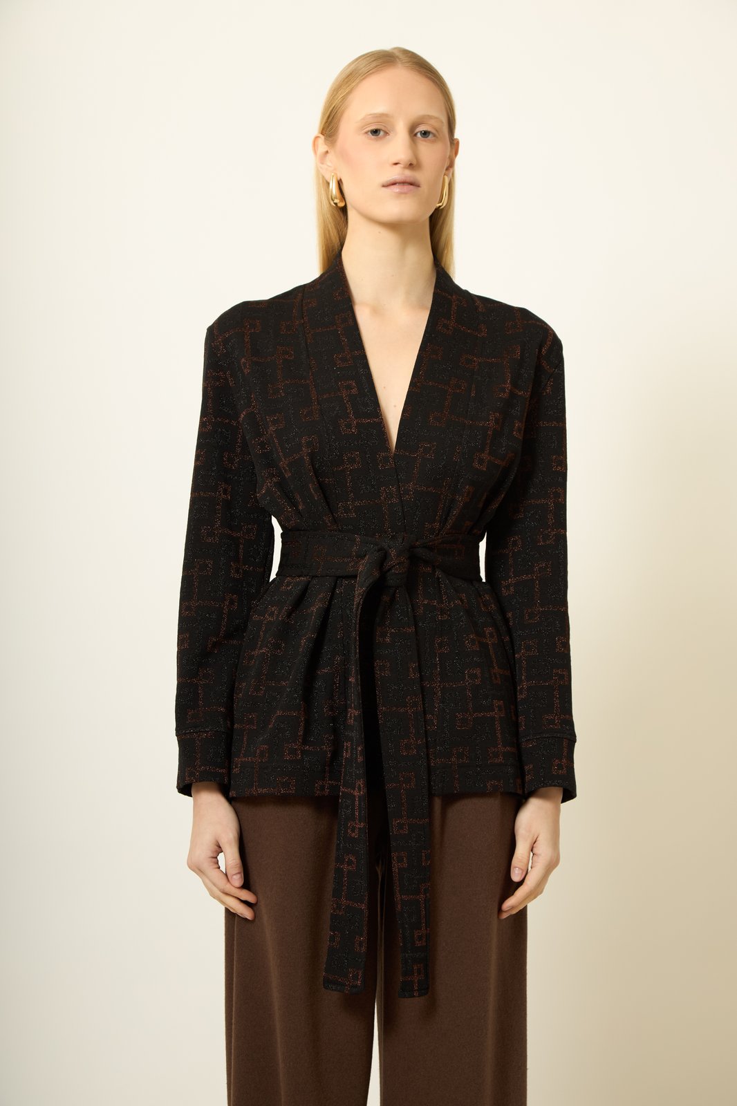 CARDIGAN MARYLIN GEOMAC MULTI NERO €198 - 50%