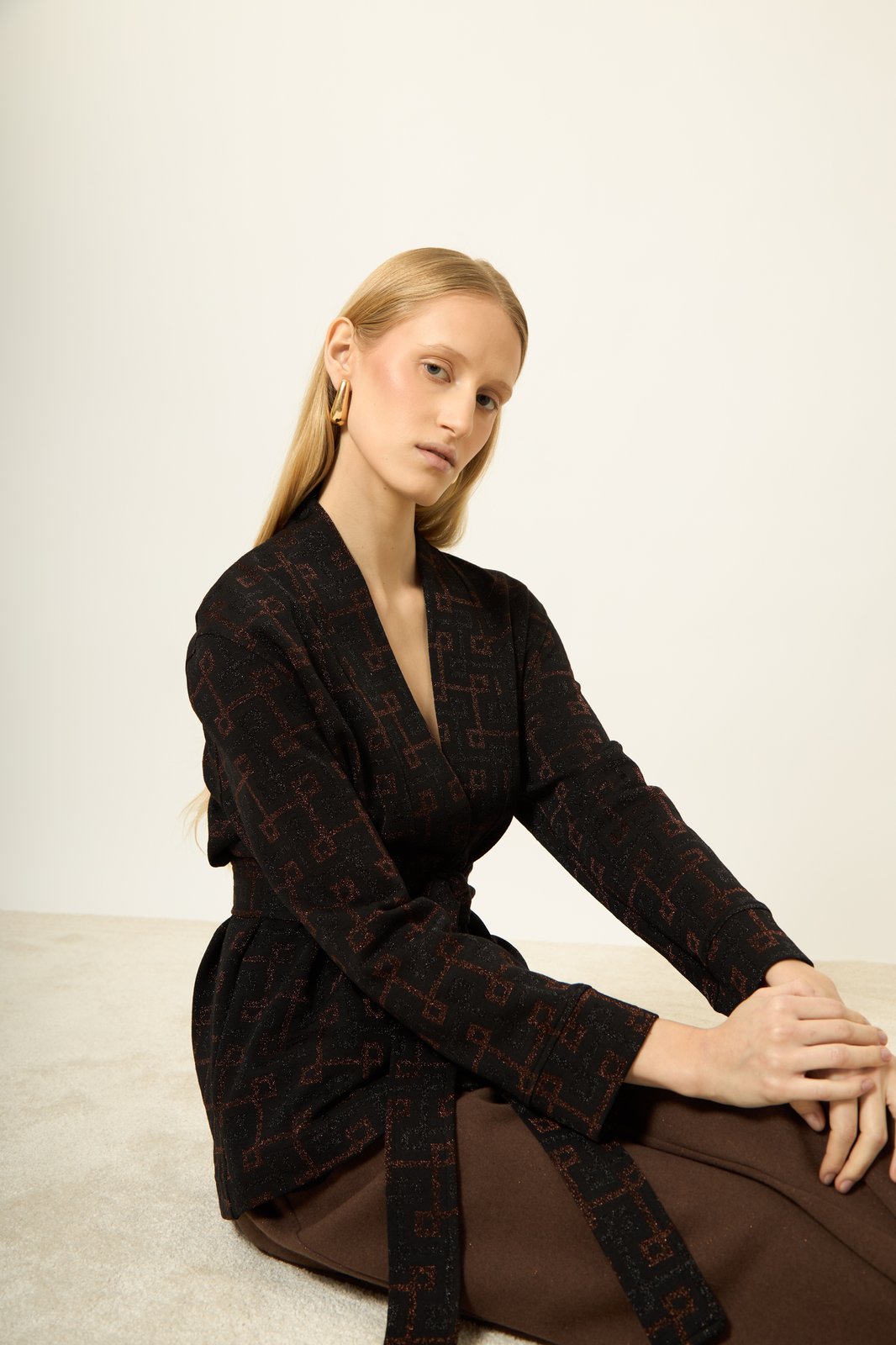 CARDIGAN MARYLIN GEOMAC MULTI NERO €198 - 50%