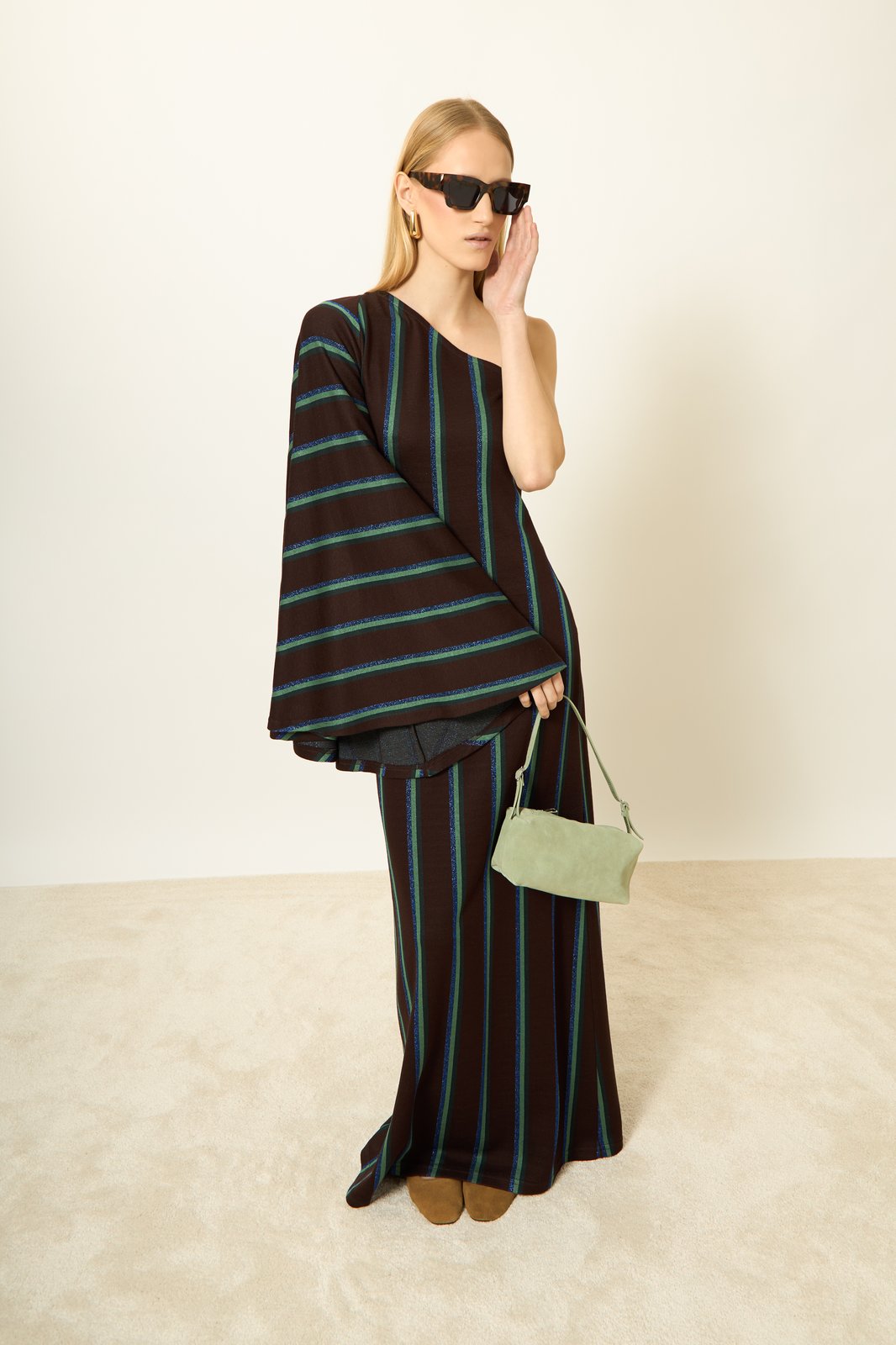 ABITO AMAIA RIGHE MARRONE €235 - 50%