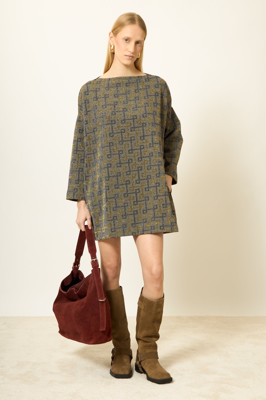ABITO ALISON GEOMAC MULTI GRIGIO €182 - 50%