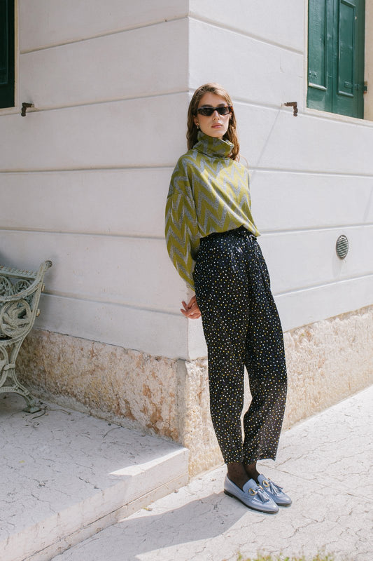 PANTALONE PILLY MULTI POIS NERO €151 - 50%