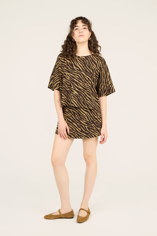 T-SHIRT MARCELLA ZEBRA MARRONE