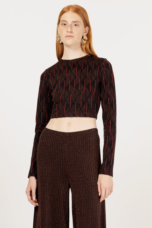 TOP MEROPE ARROW MARRONE €132 -50%
