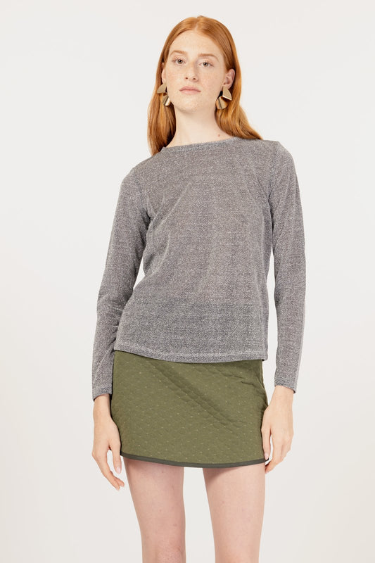 MAGLIA MADAGASCAR LUREX ARGENTO NERO €132 - 50%