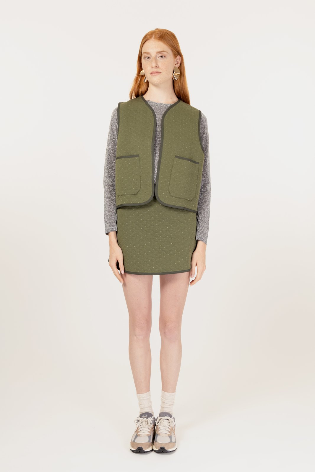 GILET CINDY QUILT MILITARE €135 -50%