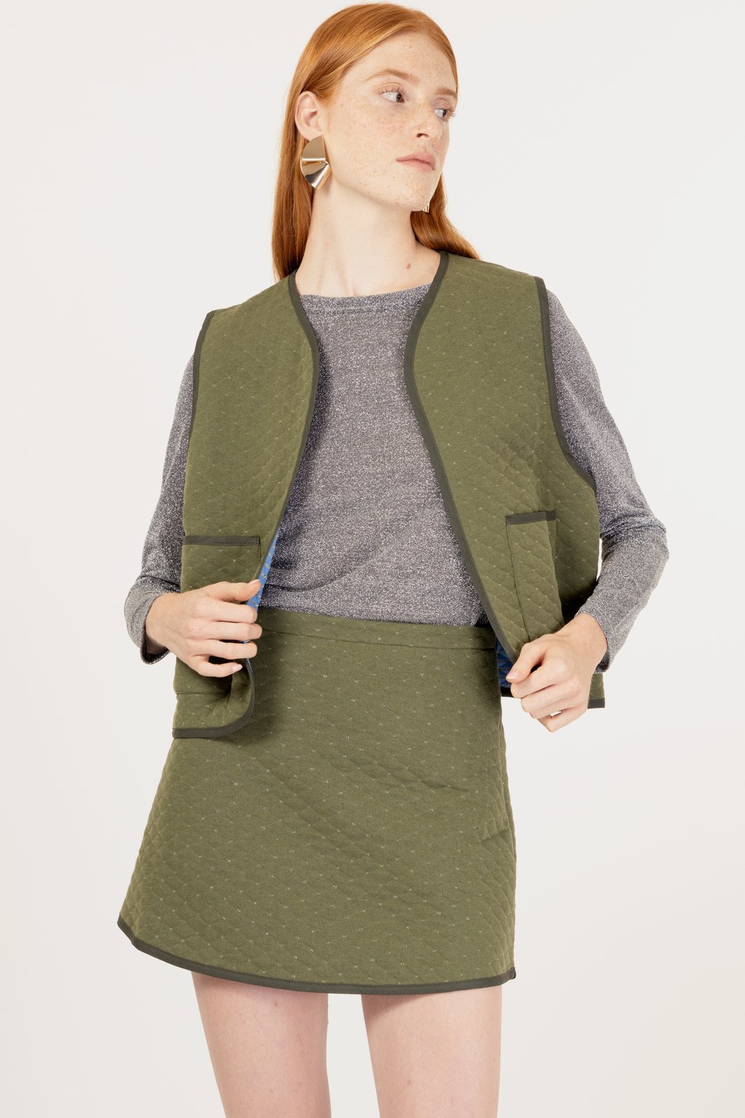 GILET CINDY QUILT MILITARE €135 -50%