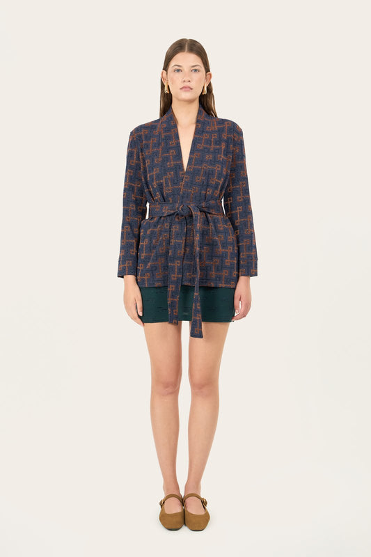 CARDIGAN MARYLIN GEOMAC MULTI BLU €198 - 50%