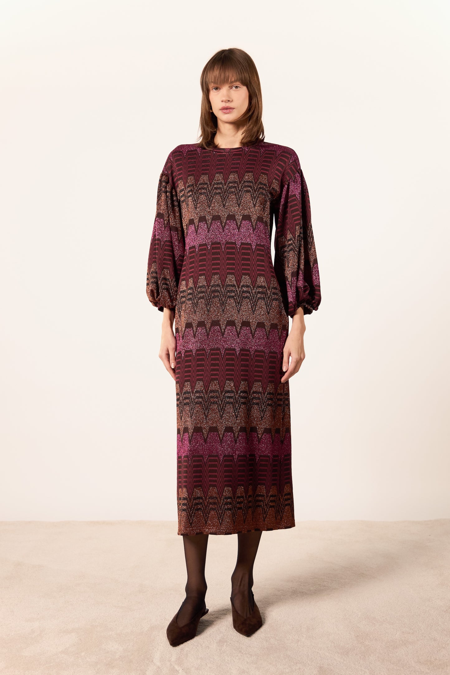 AVION MULTI FUCHSIA TRAPEZE DRESS