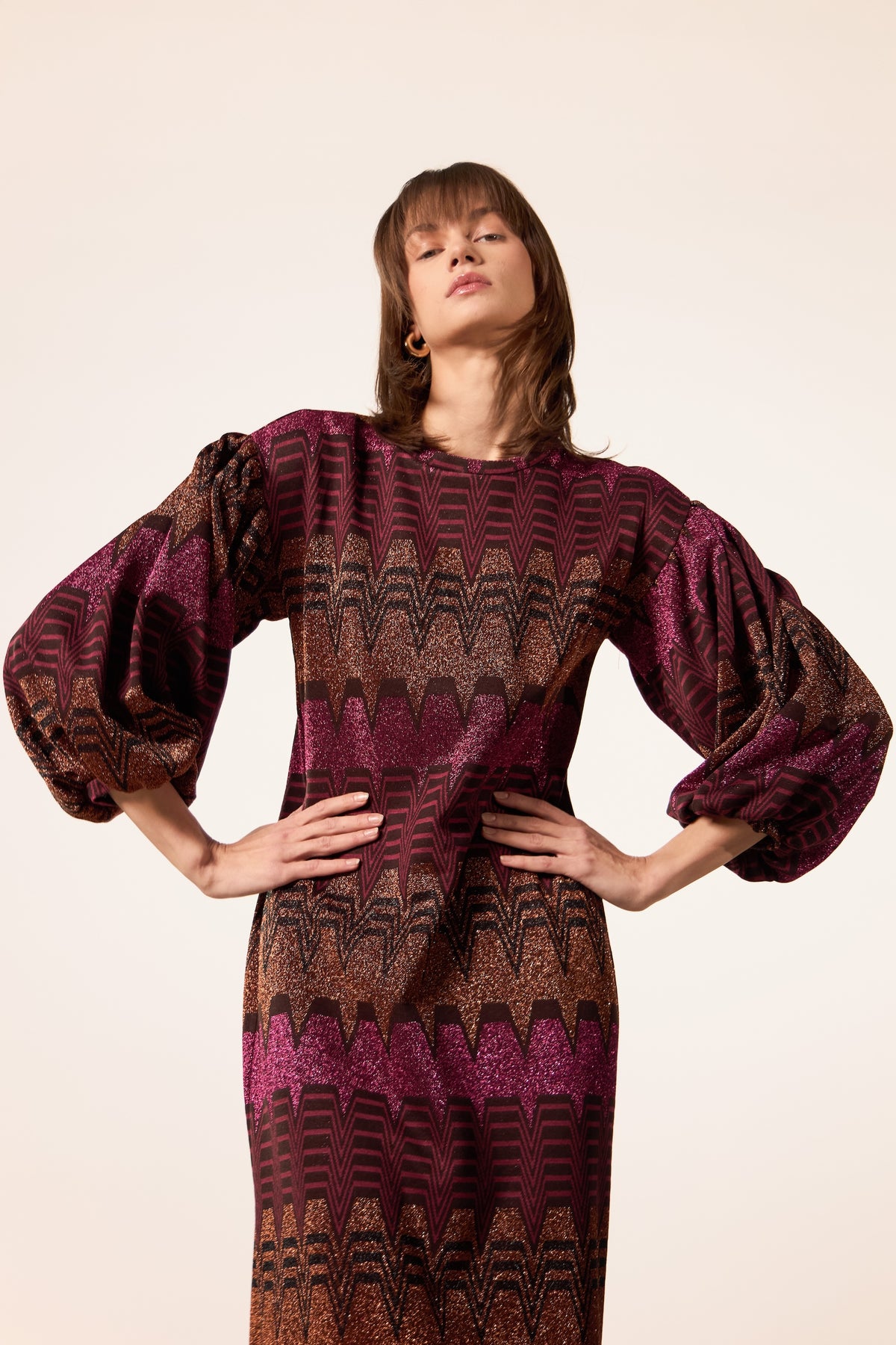 AVION MULTI FUCHSIA TRAPEZE DRESS