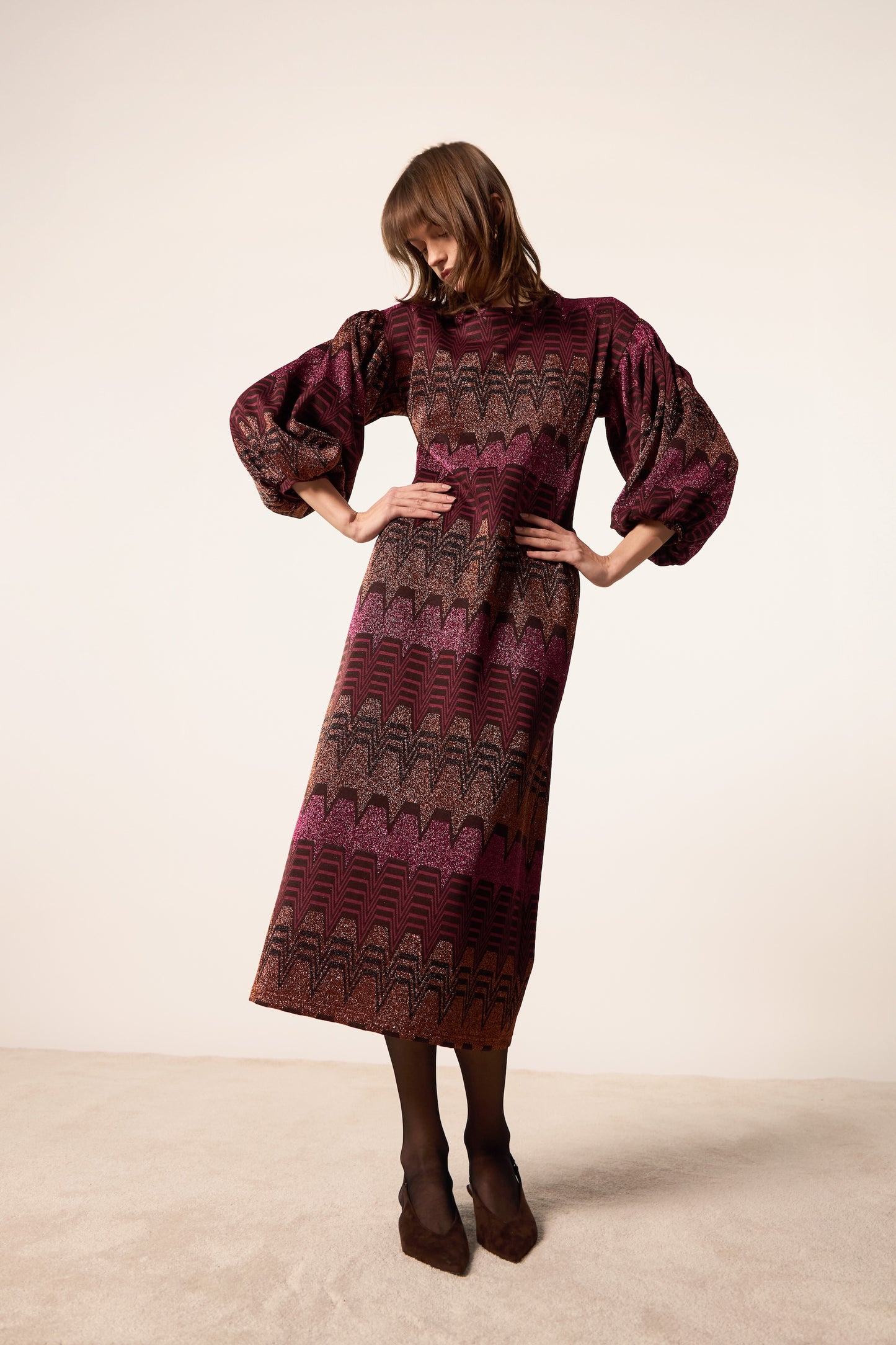 AVION MULTI FUCHSIA TRAPEZE DRESS