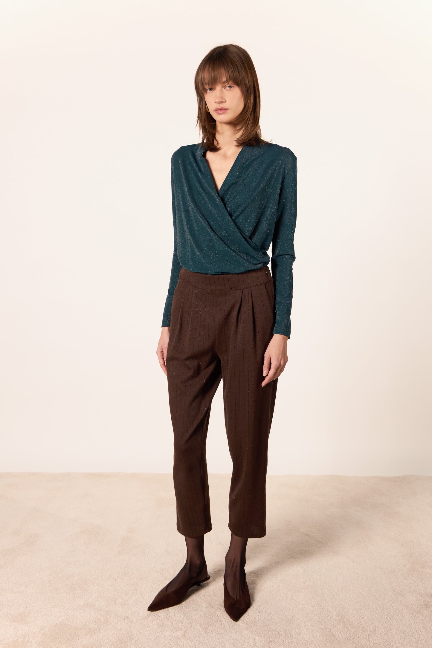PANTALONE PANDORA GESSATO MARRONE