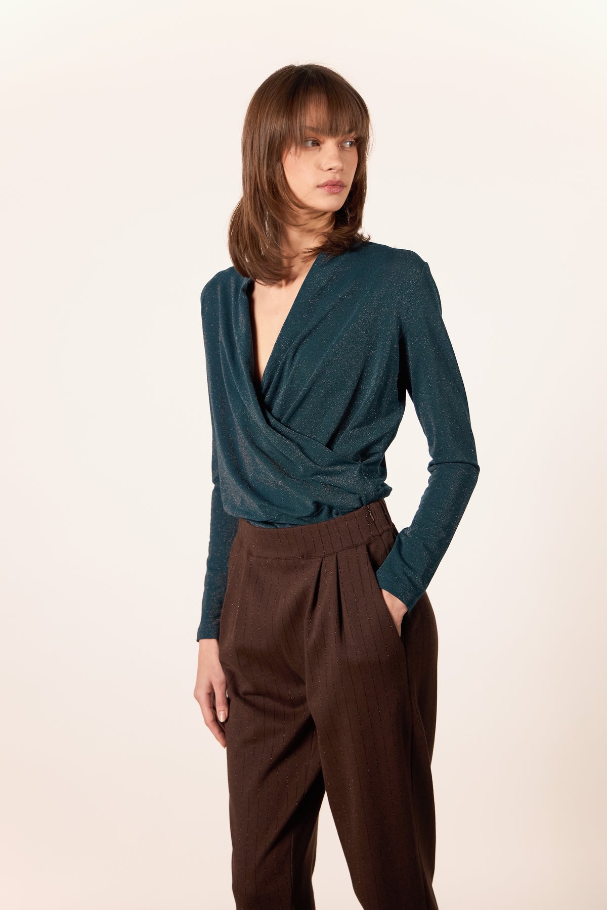 PANTALONE PANDORA GESSATO MARRONE