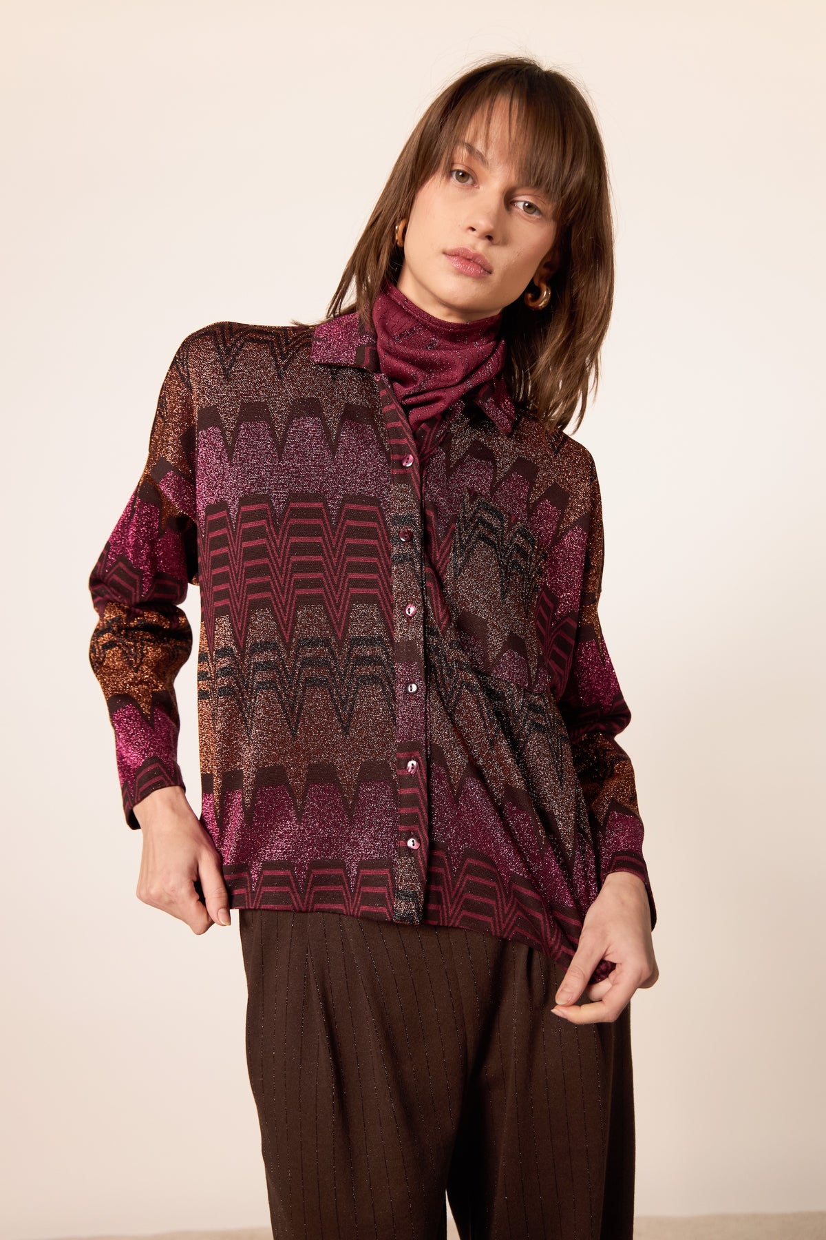 CAMICIA MISSISSIPPI TRAPEZIO MULTI FUCSIA