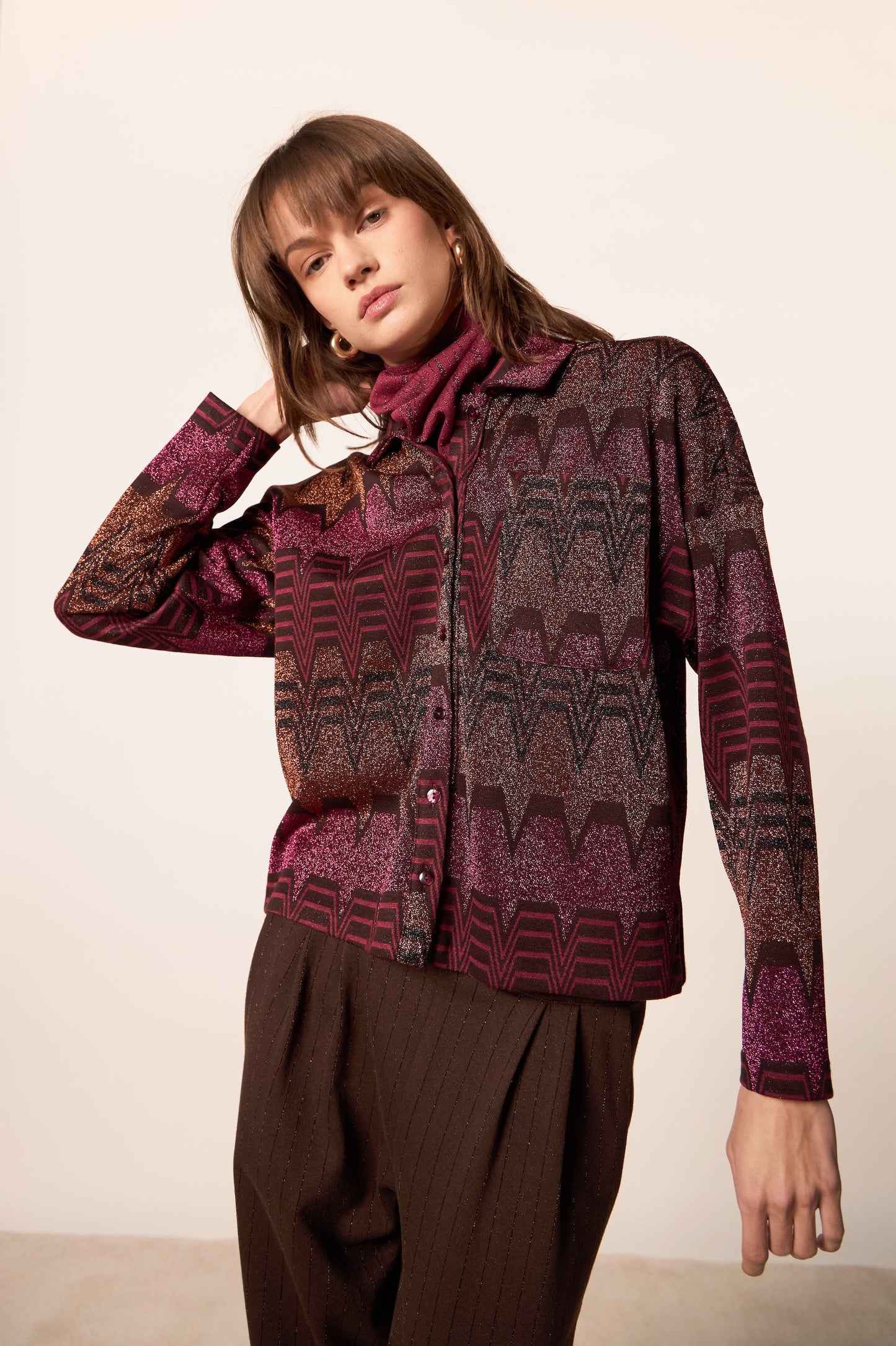 CAMICIA MISSISSIPPI TRAPEZIO MULTI FUCSIA