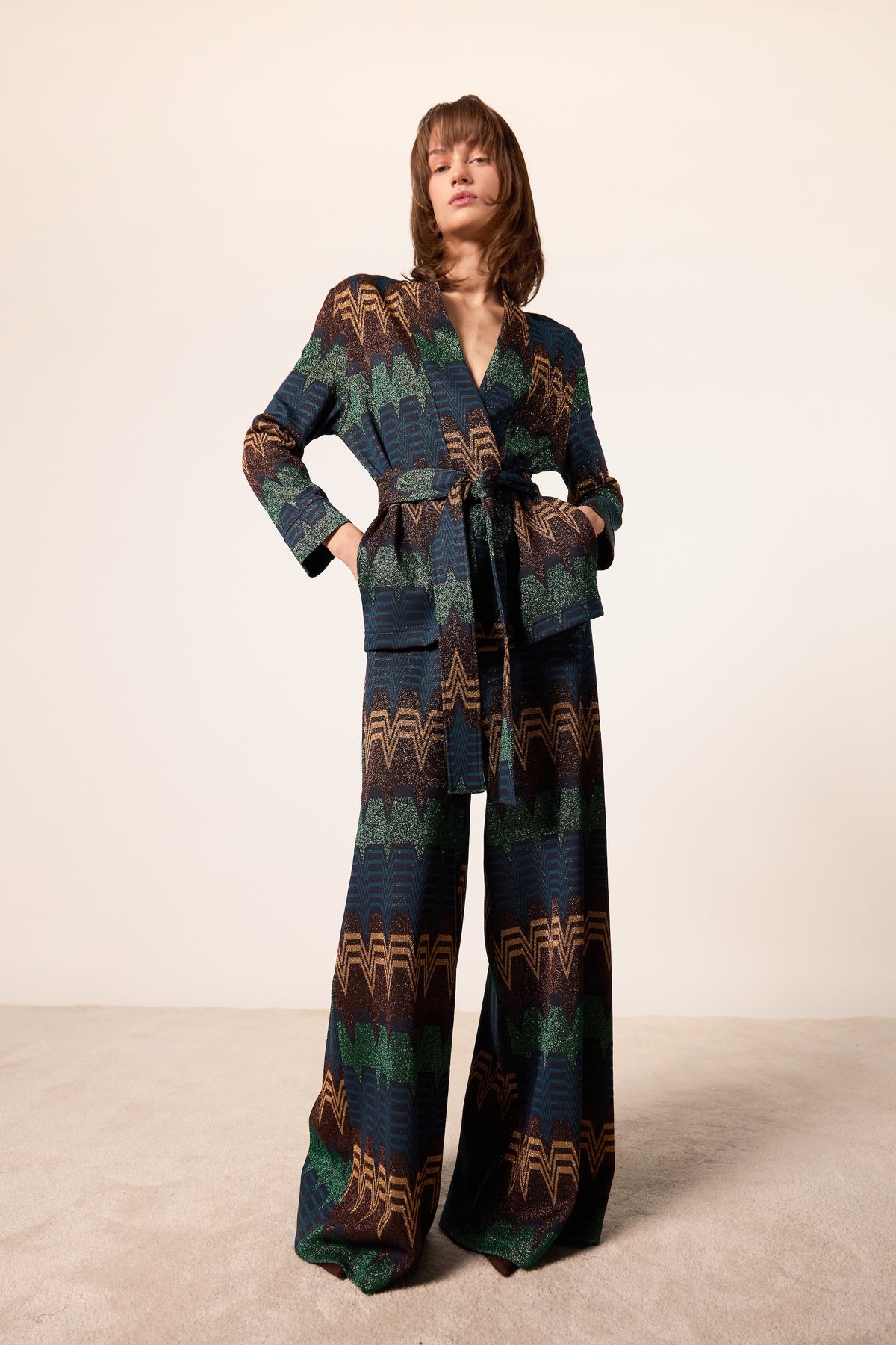 CARDIGAN MARYLIN TRAPEZIO MULTI BLU