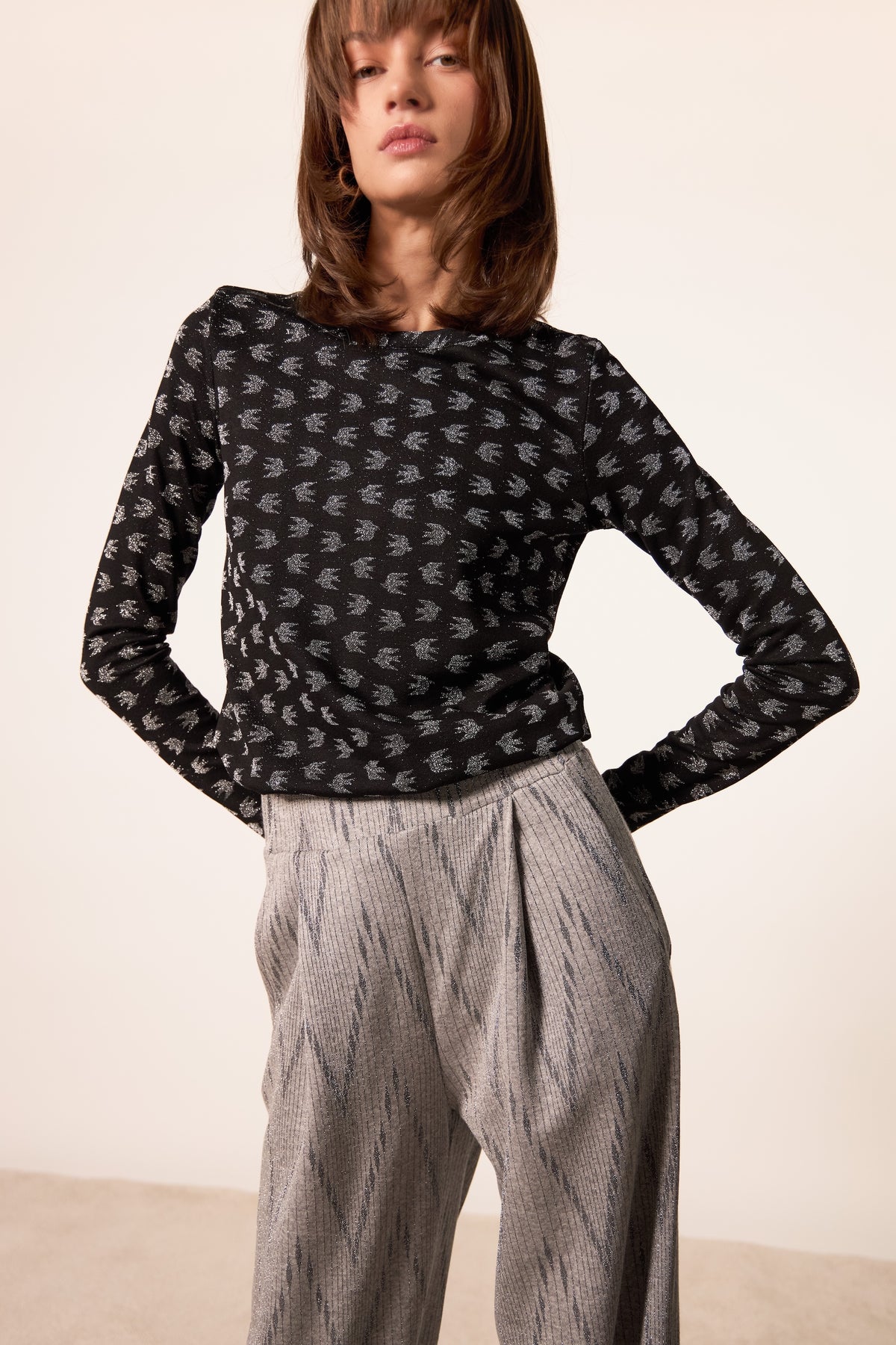 PANTALONE POETICA CORDA GRIGIO