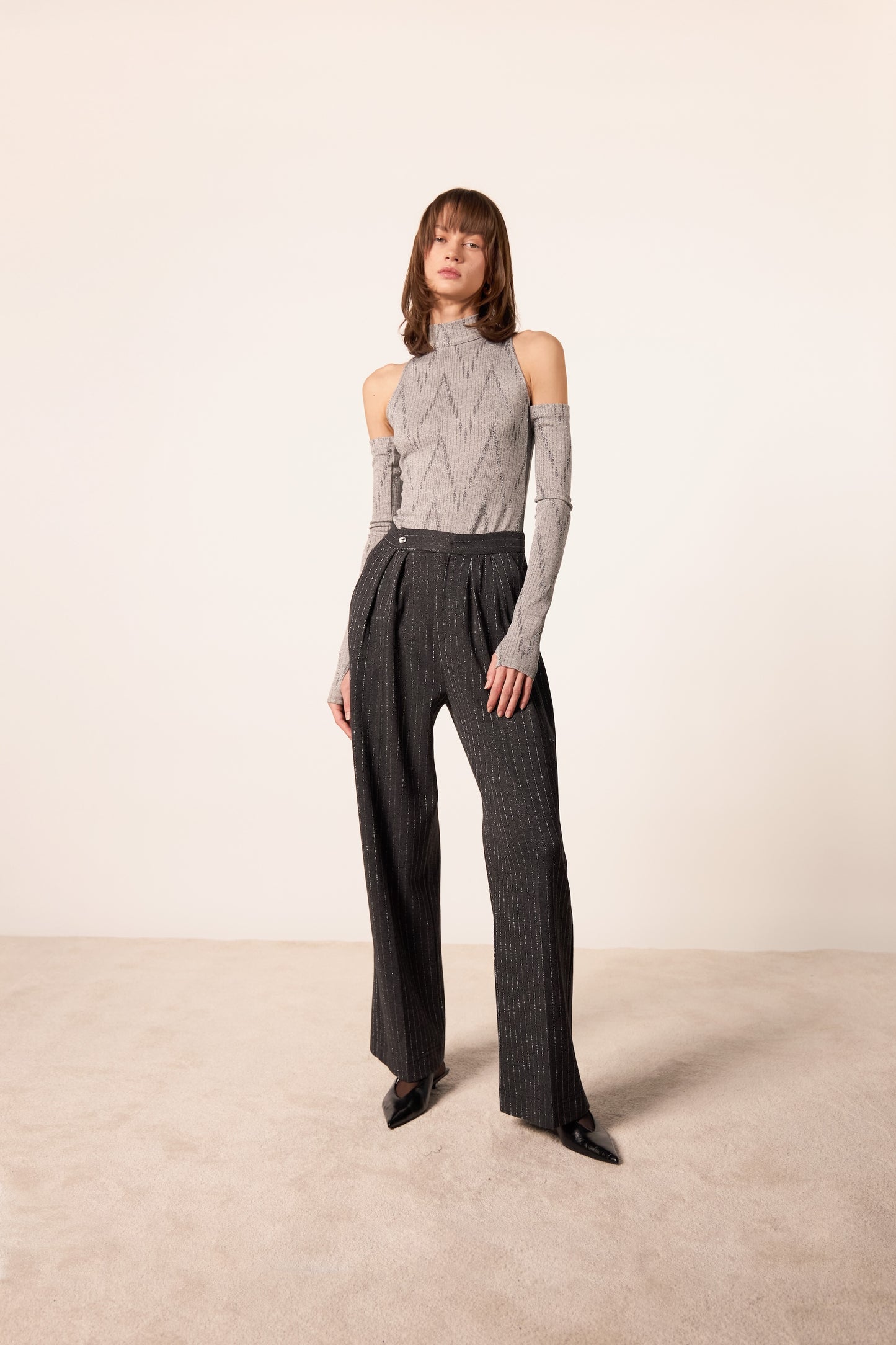 PANTALONE PAMPLONA GESSATO ANTRACITE