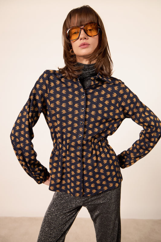 MATILDE SWALLOWS BLUE SHIRT