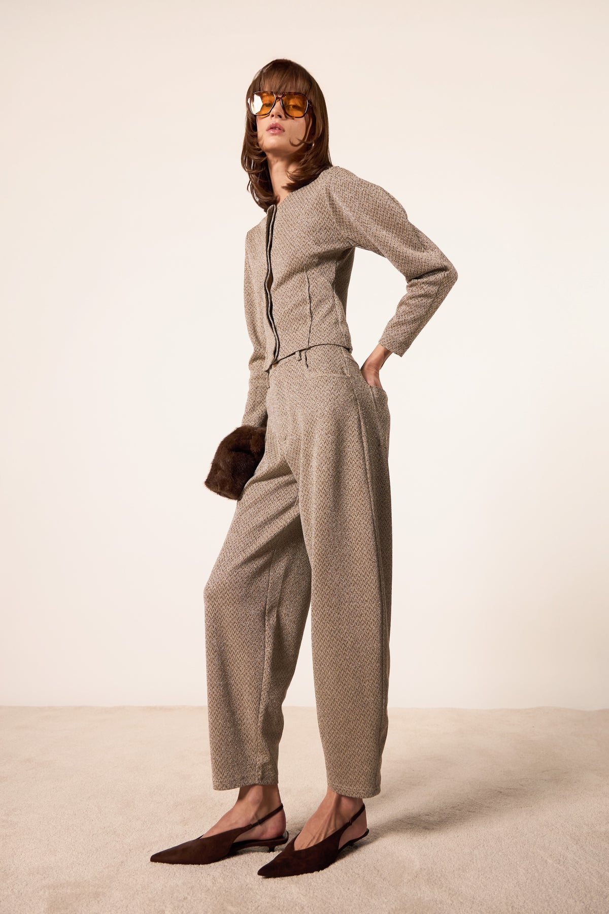 PANTALONE PUNCH SPINA GREIGE