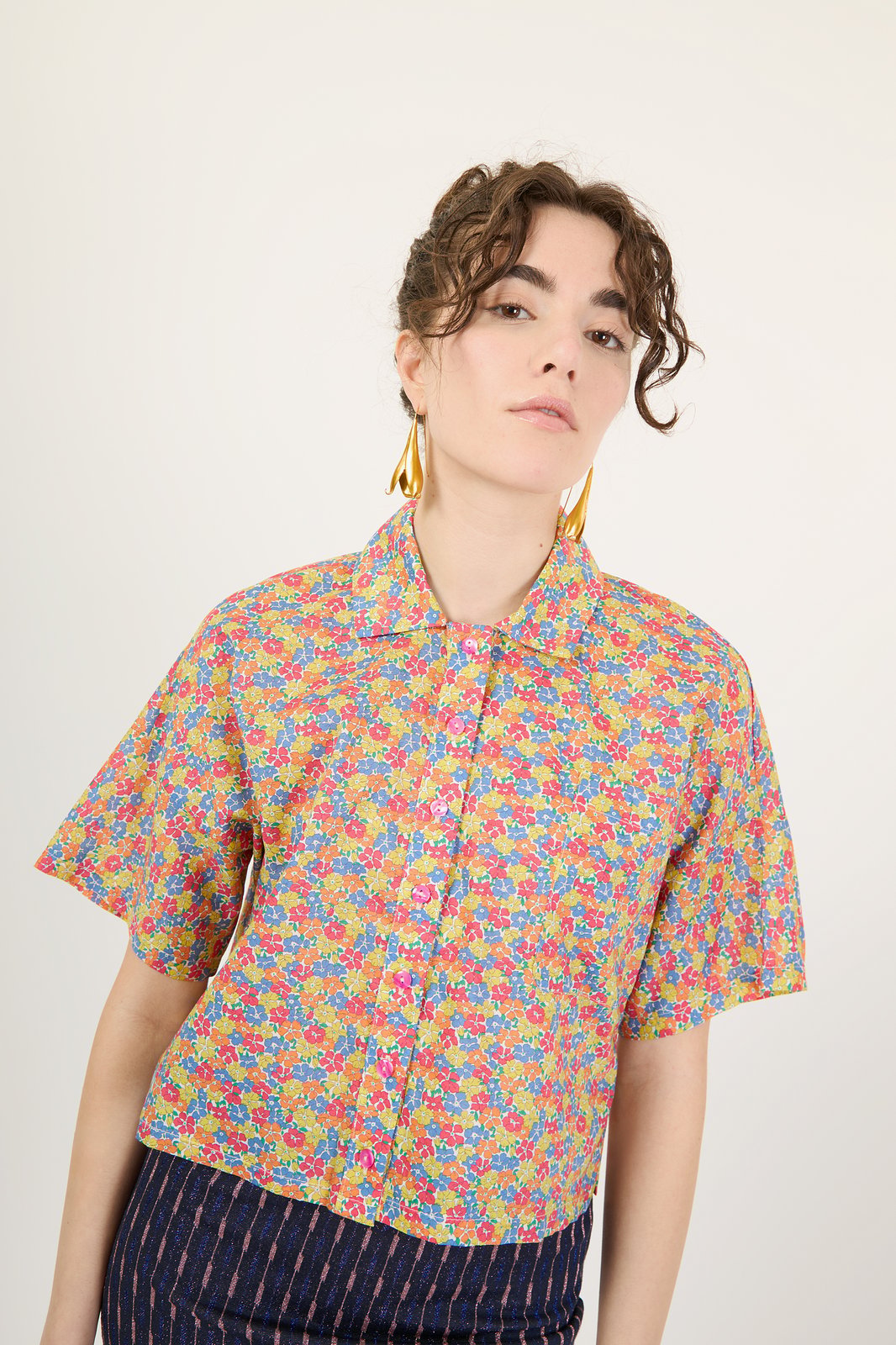 CAMICIA MORGANA FIORE FLUO